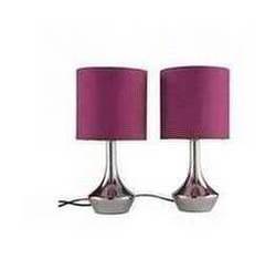 ColourMatch Pair of Touch Table Lamps - Purple Fizz.